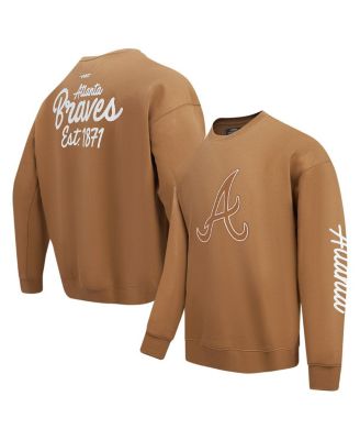 Pro Standard - Men's Brown Atlanta Braves Paint The City Dropped Shoulder Pullover Sweatshirt