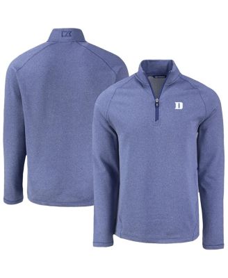 Cutter & Buck - Men's Heather Blue Duke Blue Devils Peshastin Eco Fleece Quarter-Zip Top