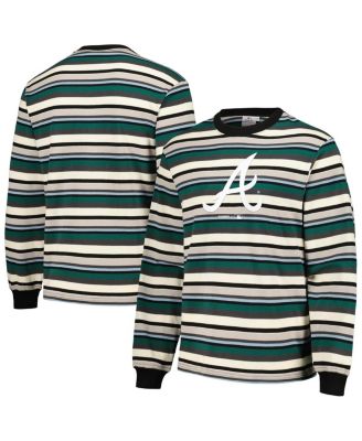 PLEASURES - Men's Cream/Green Atlanta Braves Ballpark Long Sleeve T-Shirt