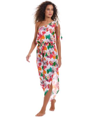 Bar III - Women's Bermuda Babe Printed One-Shoulder Jumpsuit