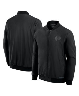 Fanatics - Men's  Black Chicago Blackhawks Authentic Pro Road Full-Zip Bomber Jacket