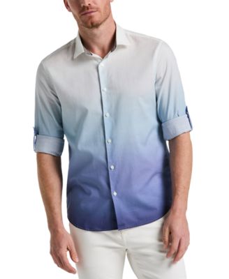 Perry Ellis - Men's Long Sleeve Button-Front Ombre Shirt