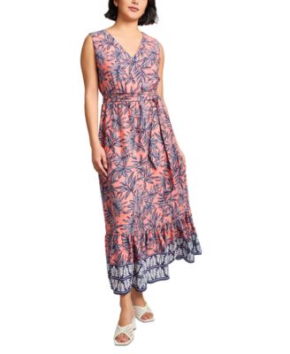 Jones New York - Women's Printed Smocked-Waist Tiered Maxi Dress