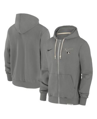 Nike - Men's Charcoal Washington Nationals Authentic Collection Travel Performance Full-Zip Hoodie