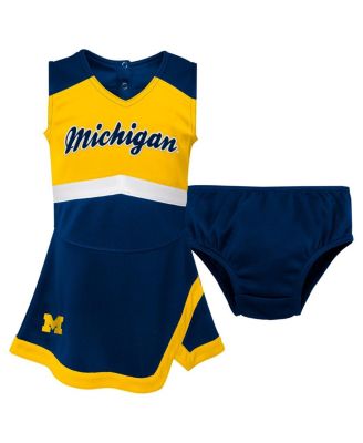 Outerstuff - Girls Toddler Navy Michigan Wolverines Cheer Captain Dress Bloomers Two-Piece Set