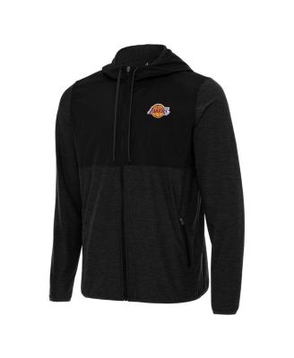 Antigua - Men's Black Los Angeles Lakers Sway Full-Zip Hoodie Jacket