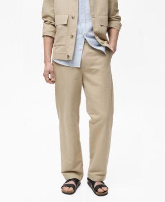 MANGO - Men's Regular-Fit Linen Trousers