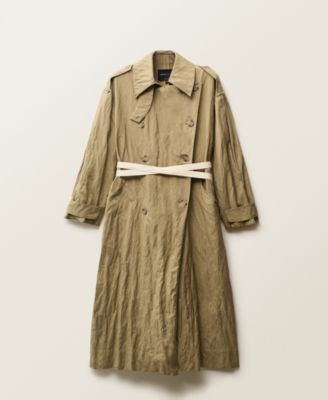 MANGO - Women's Oversized Wrinkled Effect Trench Coat