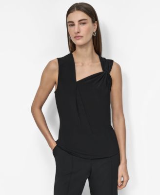DKNY - Women's Asymmetrical-Neck Sleeveless Top