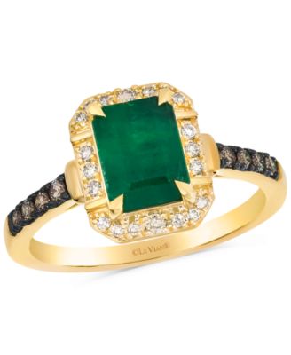 Le Vian - New Emerald (1-1/5 ct. t.w.) & Diamond (1/5 ct. t.w.) Statement Ring in 14k Yellow Gold