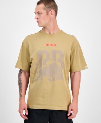 Hugo Boss - Men's Washed Fanwear Oversized Short Sleeve Crewneck Bull Graphic T-Shirt