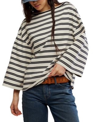 Free People - Women's Cest La Vie Boat-Neck Cotton T-Shirt