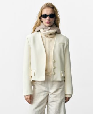 MANGO - Women's Structured Cropped Jacket