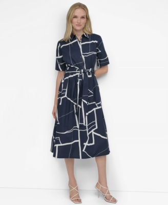DKNY - Women's Printed Cotton Shirt Dress