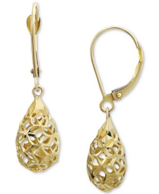 Macy's - Filigree Leverback Drop Earrings in 10k Gold