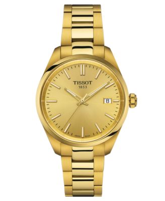 Tissot - Unisex Swiss PR 100 Gold PVD Bracelet Watch 34mm