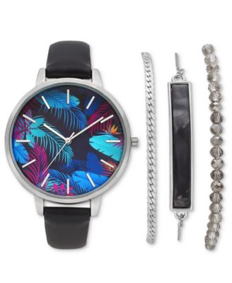 I.N.C. International Concepts - Women's Black Strap Watch 39mm Set