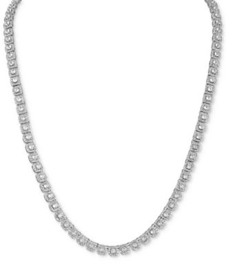 Esquire Men's Jewelry - Cubic Zirconia 22" Tennis Necklace in Sterling Silver