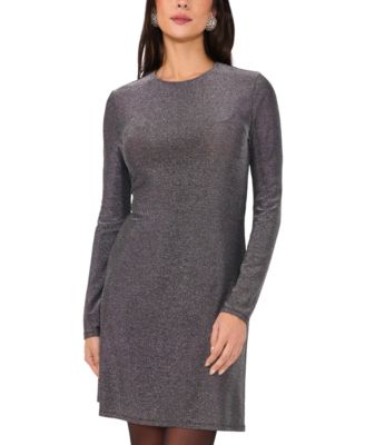 1.STATE - Women's Metallic Long-Sleeve Sheath Dress