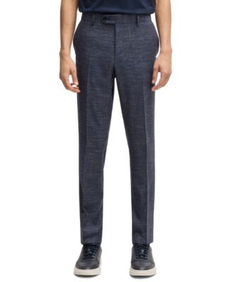 Hugo Boss - Men's Patterned Wool Blend Slim-Fit Trousers
