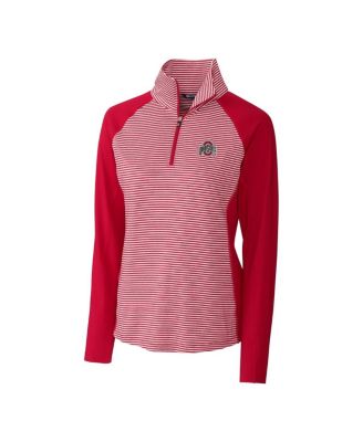 Cutter & Buck - Women's Scarlet Ohio State Buckeyes Forge Tonal Half-Zip Pullover Jacket