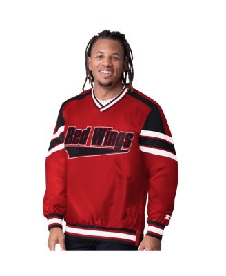 Starter - Men's Red Detroit Red Wings Reliver I V-Neck Pullover Jacket