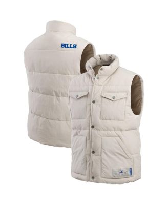 Fanatics - Men's Cream Buffalo Bills Puffer Full-Snap Vest