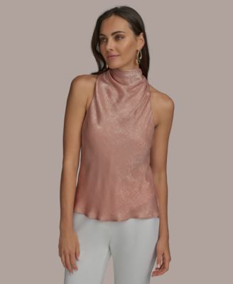 Donna Karan New York - Women's Metallic Sleeveless Mock-Neck Top