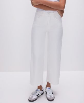 Good American - Women's Good Waist Cropped Palazzo Jeans