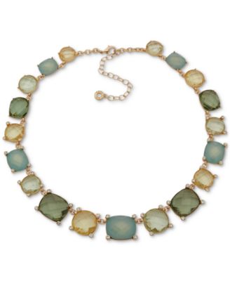 Anne Klein - Gold-Tone Multistone Mixed Cut Collar Necklace, 16" + 3" extender