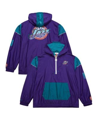 Mitchell & Ness - Men's and Women's Purple Utah Jazz Hardwood Classics Team OG 3.0 Anorak Half-Zip Windbreaker Jacket