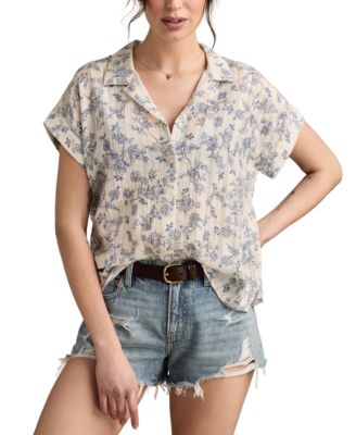 Lucky Brand - Women's Cotton Textured Short-Sleeve Shirt