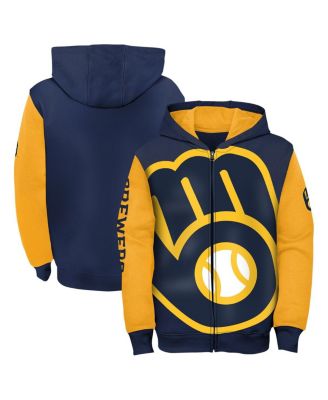 Outerstuff - Toddler Navy Milwaukee Brewers Postcard Full-Zip Hoodie