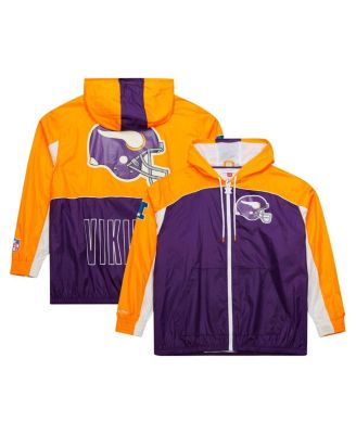 Mitchell & Ness - Men's White Minnesota Vikings Big Shot Premium Full-Zip Windbreaker Jacket