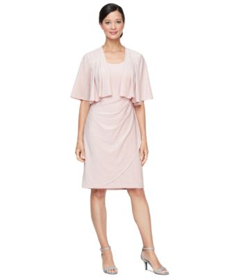 SL Fashions - Women's Shimmer Shrug & Embellished Dress
