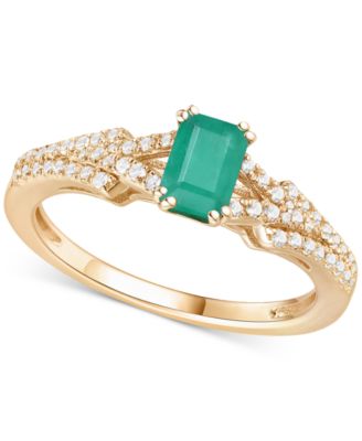 Macy's - Emerald (5/8 ct. t.w.) & Diamond (1/4 ct. t.w.) Ring in 14k Gold (Also in Ruby & Sapphire)