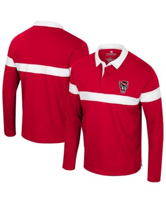 Colosseum - Men's Red NC State Wolfpack Too Cool For School Long Sleeve Polo Shirt