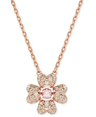Swarovski - Rose Gold-Tone Idyllia Crystal Clover Pendant Necklace