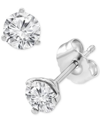 Macy's - Diamond Three Prong Stud Earrings (1 ct. t.w.) in 14k White Gold