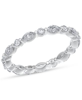 Macy's - Diamond Eternity Ring (1 ct. t.w.) in Platinum, 14k White Gold, 14k Gold, or 14k Rose Gold