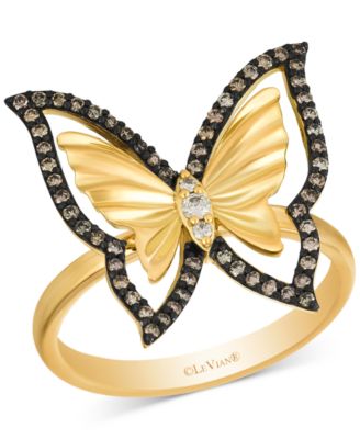 Le Vian - Chocolate Diamond & Nude Diamond Butterfly Ring (1/3 ct. t.w.) in 14k Gold