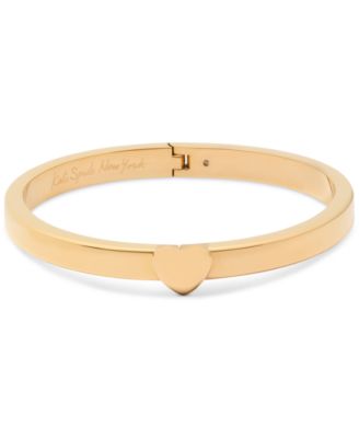 kate spade new york - Gold-Tone White Enamel Polished Heart Bangle Bracelet