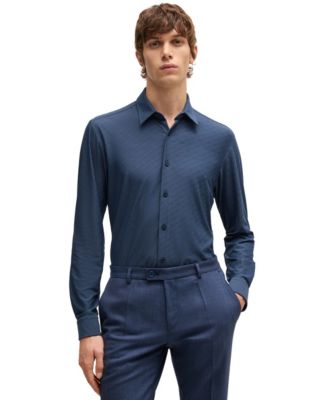 Hugo Boss - Men’s Performance-Stretch Jacquard Slim-Fit Shirt