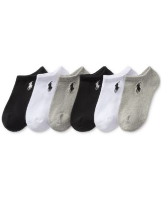 Polo Ralph Lauren - Little & Big Girls Performance Cushioned Solid Low-Cut Socks, 6-Pack