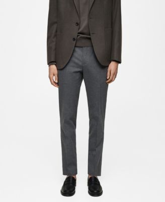 MANGO - Men's EU Regular Fit Flannel Trousers