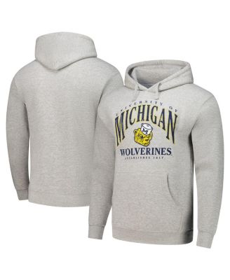 League Collegiate Wear - Men's Heather Gray Michigan Wolverines Tall Arch Essential Pullover Hoodie