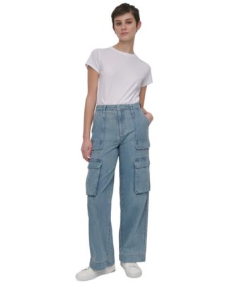 DKNY Jeans - Women's Wide-Leg Utility Pocket Cargo Jeans