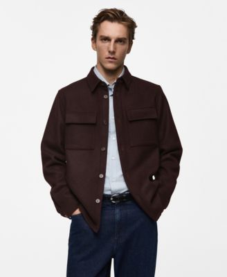MANGO - Men's Flannel Wool Overshirt