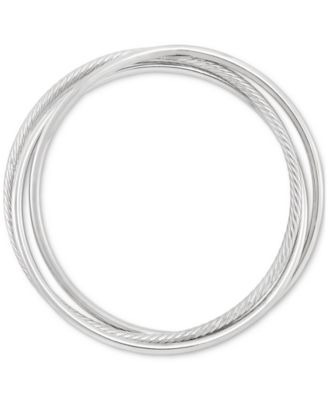 Macy's - Polished Triple-Row Twist Bangle Bracelet in Sterling Silver