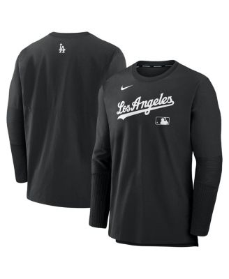 Nike - Men's Black Los Angeles Dodgers Authentic Collection Lightweight Player Tri-Blend Performance Pullover Sweatshirt